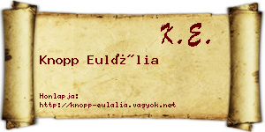 Knopp Eulália névjegykártya